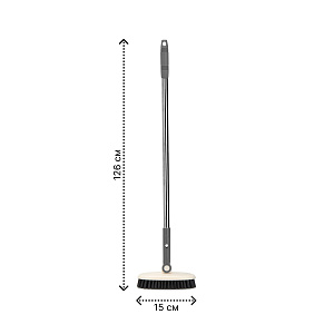 Щетка-метла 126х15х8см LUCKY длинная ручка белая пластик 000000000001221726