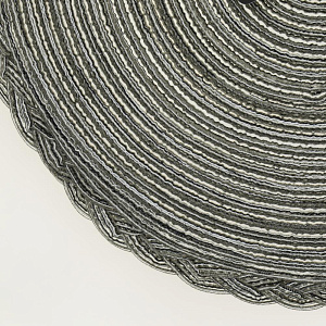 Салфетка сервировочная D38см DE'NASTIA декор коса серый меланж 100% полиэстер 000000000001208009