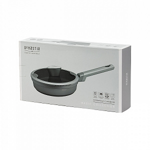 Сковорода с крышкой 20см DE'NASTIA глубокая силикон серый алюминий 000000000001223612