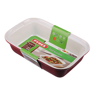 Форма для запекания Impressions Pyrex, красно-белый, 31х20 см 000000000001094407