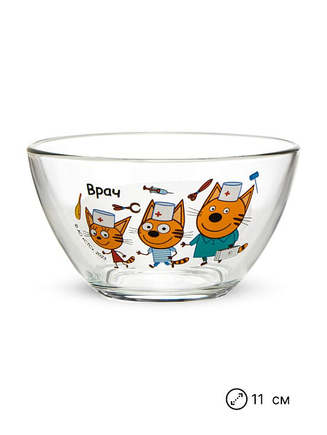Салатник 11см ND PLAY Три кота Профессии стекло 000000000001224691