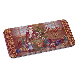 Подарочная коробочка для денег "Конверт для денег Мешок с подарками" из черного окрашенного металла / 16,6 х 7,6 х 1см арт.76340 000000000001191218