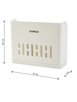 Подставка для столовых приборов 20х7х15,5см белый пластик 000000000001228327