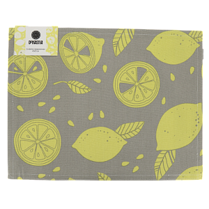 Салфетка сервировочная DeNASTIA Коллекция "Лимоны" 45x35см Хлопок70%/ПЭ30%  жёлтый/серый E000132 000000000001202909
