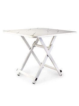 Столик 60х60х52см ST 3D складной мрамор белый железо/МДФ 000000000001227149