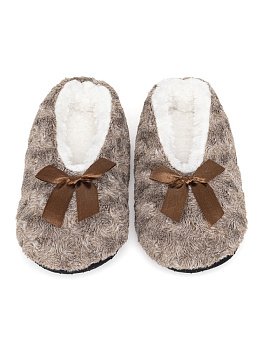 Туфли домашние-тапки р.39-40 LUCKY Розы коричневый полиэстер 000000000001187775