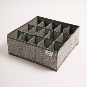 Органайзер для хранения 15 секций 30x30x11см РУТАУПАК серый ткань 000000000001211976