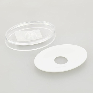 Мыльница DE'NASTIA овал двойной белый пластик 000000000001207109