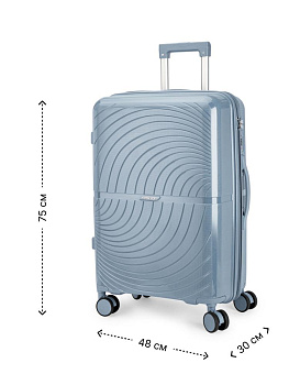Чемодан на колесах L абстракция серо-голубой PP 000000000001226566