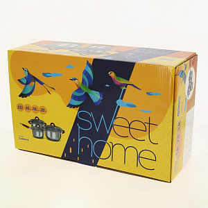 Набор посуды 6 предметов SWEET HOME Саванна (кастрюли 1,8 л+2,8 л+3,8л) стеклянные крышки силиконовые вставки на ручках нержавеющая сталь Набор посуды 6 предметов SWEET HOME Саванна (кастрюли 1,8 л+2,8 л+3,8л) стеклянные крышки силиконовые вставки на ручках нержавеющая сталь 000000000001179522
