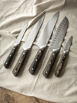 Нож для чистки овощей 8,8см DE'NASTIA черная деревянная ручка нержавеющая сталь 000000000001218769