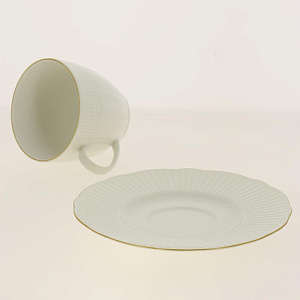 ILAY Чайная пара, чашка 200мл,  Отводка золото, костяной фарфор BNILY02CT520 000000000001189479