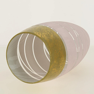 Ваза стеклянная с ручным рисунком, дизайн Danuta Kotova,Бочонок Н30 см, ручной объемный рисунок по фактурной поверхности с золочение 000000000001191028