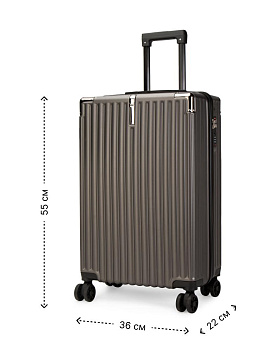 Чемодан на колесах S (36х22х55см) грани графит PC 000000000001226573