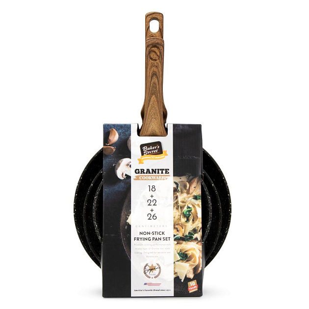 Набор сковород 3шт (18/22/26) BAKER`S SECRET GRANITE алюминий 000000000001220049