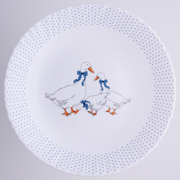 Набор столовой посуды 18 предметов FARFORELLE Гуси стеклокерамика 000000000001211305