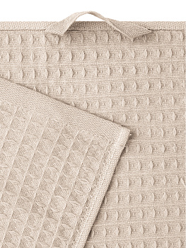 Полотенце кухонное 35x70см DE'NASTIA вафля крупная однотон бежевый хлопок 100% 000000000001213592