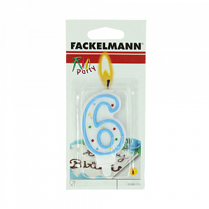 Свеча для торта цифра 6 Rio Fackelmann 000000000001128114