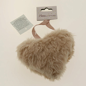 Декоративное украшение 13см КУПМАН Сердце/ель/звезда розовый мех 000000000001180310