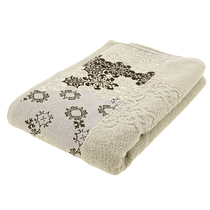 Полотенце 70х130см Dina Me бордюр мозайка бежевое 100% хлопок 000000000001208698