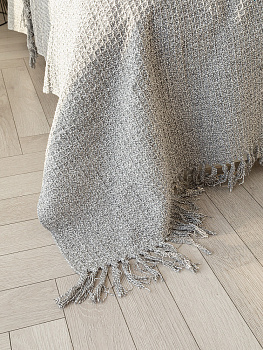 Покрывало 150x200см DE'NASTIA серый вафельное меланж хлопок 000000000001229652