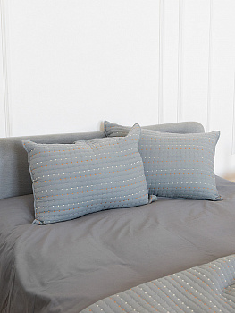 Наволочки декоративные 50x70см 2шт DE'NASTIA Polka dot серый полиэстер 000000000001230728