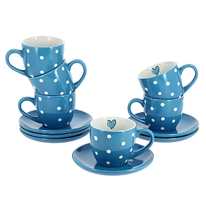 Чайный набор Agness, 220мл, керамика, 12 предметов 000000000001163182