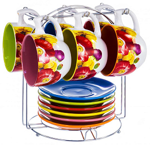 Набор чайный,12шт,мет/ст, пд/уп,ХРИЗАНТЕМА,111-09009 000000000001178509