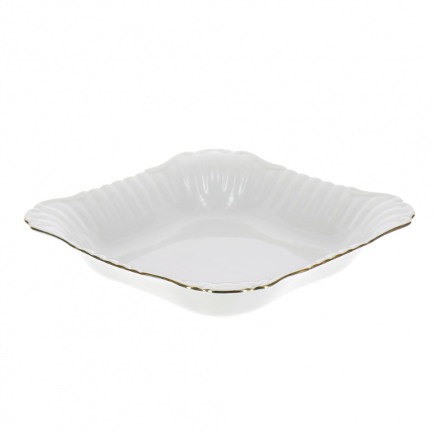 Квадратный салатник Золотая отводка Porcelaine Czech Gold Hands, 28 см 000000000001136252