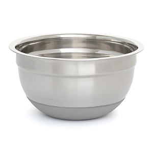 Миска для приготовления 1,4л 18см DE'NASTIA с крышкой серый нержавеющая сталь/силикон 000000000001219649