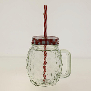 Кружка-банка 400мл Ананас прозрачная M020138/R030482 стекло 000000000001175932