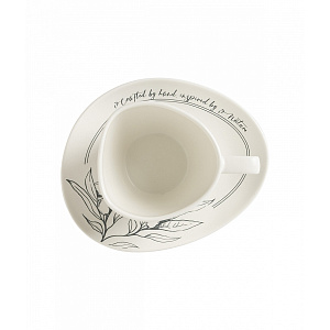 Пара чайная 250мл/блюдце DE'NASTIA Оливки черно-белый фарфор 000000000001225117