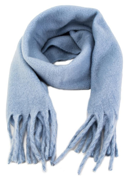 Шарф 40х200см теплый голубой полиэстер 000000000001229235