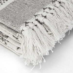 Плед 150х200см LUCKY ETNIC SGTH-1238 узор/полоска светло-серый экрю хлопок 100% 000000000001218043