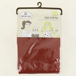 Скатерть DE'NASTIA 140х180см 100%Полиэстер Цветы бордо E000014 000000000001144824