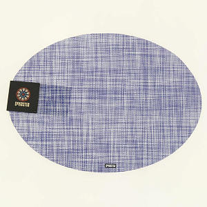 Салфетка сервировочная 45x32,5см DE'NASTIA Овал бирюза меланж 75%пвх 25%полиэстер 000000000001207445