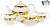 Набор чайный фарфор 15шт 6чашек/6блюдец/чайник/сахарница/молочник подарочная упаковка Эстелла 123-16004 000000000001197861