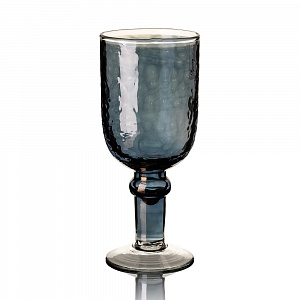 Бокал для вина 350мл 8x8x18,5;см DE'NASTIA КУБОК овал ручная работа синий стекло 000000000001221584
