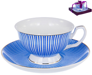 Чайная пара (чашка 200мл) BALSFORD Палитра Арабеска лазурная фарфор 000000000001183418