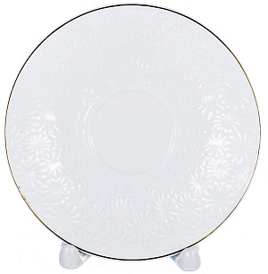 Пара чайная 220мл/блюдце ПОСУДА белый с золотом 101-01012 000000000001177802