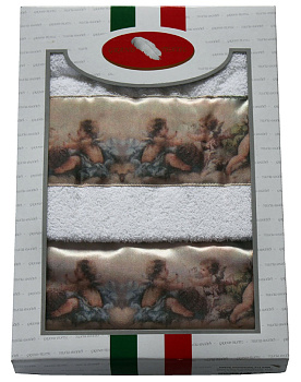 Набор полотенец 2шт (40x60см,60x110см) 100% хлопок, РАЙ-ГТ Белый 000000000001199534