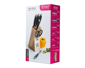 Набор ножей с подставкой 7 предметов TALLER Стратфорд нержавеющая сталь 000000000001196836