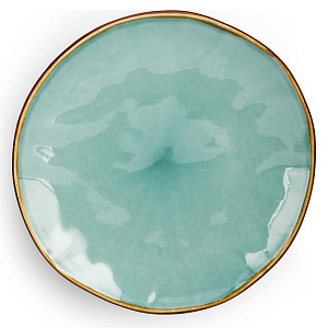 Тарелка десертная 22см Акварель бирюза глазурованная керамика 000000000001217610