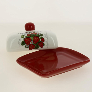 Масленка 17,9x13,2x8см Клубника Доломит M56070 000000000001195605