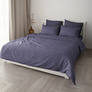 Наволочки 50x70см 2шт DE'NASTIA сиреневый страйп-сатин 1см хлопок 100% 000000000001226092