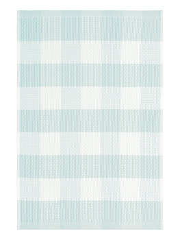Полотенце кухонное 40x60см DE'NASTIA Вафля Клетка бирюзовый хлопок 000000000001213583