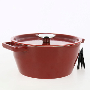 Кастрюля 3,6л 24см PYREX EASYGRIP круглая красная чугун 000000000001142242