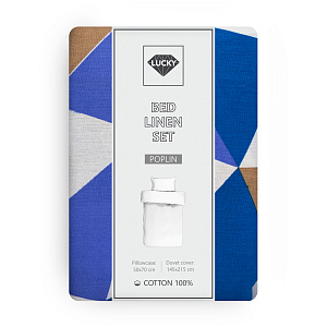 Комплект постельного белья 1,5сп LUCKY (пододеяльник, наволочка 50х70см-1шт) геометрия цветная хлопок 100% 000000000001217110