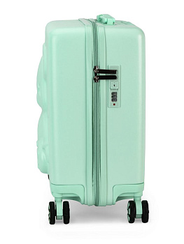 Чемодан на колесах S (38х20х43см) мишка мятный ABS 000000000001226531