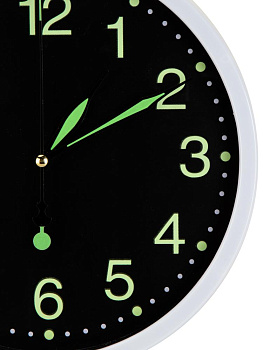 Часы настенные 25см FORA со светящимися цифрами круглые пластик/стекло 000000000001229274